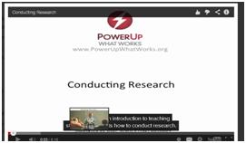 Screenshot of Conducting Research presentation title page